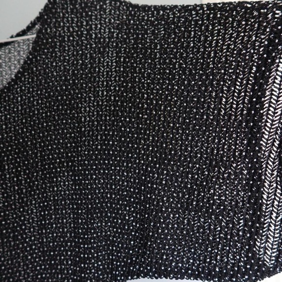 R. Marks Knit Mesh Top See Through Black White Patterned - Picture 4 of 5